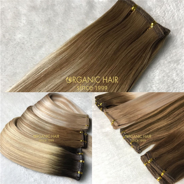 Good news! Human full cuticle flat weft hair extensions on sale X179